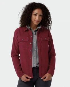Stio Women's Saratoga Cord Shirt - Versatile Camp & Lifestyle Shirt -Stio Sales Shop W Saratoga Cord Shirt Roasted Beet 1