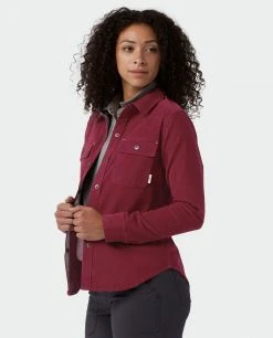 Stio Women's Saratoga Cord Shirt - Versatile Camp & Lifestyle Shirt -Stio Sales Shop W Saratoga Cord Shirt Roasted Beet 2