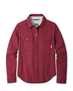 Stio Women's Saratoga Cord Shirt - Versatile Camp & Lifestyle Shirt -Stio Sales Shop W Saratoga Cord Shirt Roasted Beet
