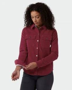 Stio Women's Saratoga Cord Shirt - Versatile Camp & Lifestyle Shirt -Stio Sales Shop W Saratoga Cord Shirt Roasted Beet 3