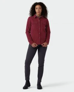 Stio Women's Saratoga Cord Shirt - Versatile Camp & Lifestyle Shirt -Stio Sales Shop W Saratoga Cord Shirt Roasted Beet 5