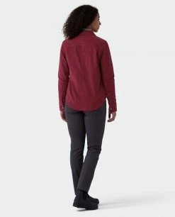Stio Women's Saratoga Cord Shirt - Versatile Camp & Lifestyle Shirt -Stio Sales Shop W Saratoga Cord Shirt Roasted Beet 6