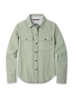 Stio Women's Saratoga Cord Shirt - Versatile Camp & Lifestyle Shirt -Stio Sales Shop W Saratoga Cord Shirt Sage Flats