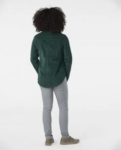 Stio Women's Saratoga Cord Shirt - Versatile Camp & Lifestyle Shirt -Stio Sales Shop W Saratoga Cord Shirt Treeline Green 5