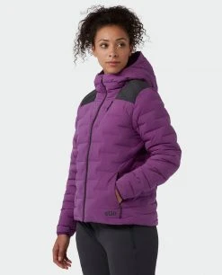 Stio Women's Skillet Stretch Down Hooded Jacket - Lightweight Insulated Jacket for Camping, Climbing, Skiing & Snowboarding -Stio Sales Shop W Skillet Stretch Down Hooded Jacket Dark Amethyst 1