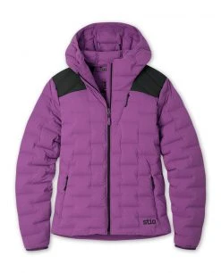 Stio Women's Skillet Stretch Down Hooded Jacket - Lightweight Insulated Jacket for Camping, Climbing, Skiing & Snowboarding -Stio Sales Shop W Skillet Stretch Down Hooded Jacket Dark Amethyst