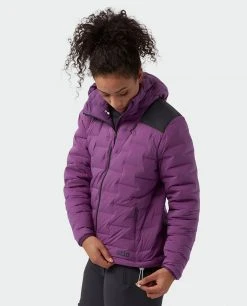 Stio Women's Skillet Stretch Down Hooded Jacket - Lightweight Insulated Jacket for Camping, Climbing, Skiing & Snowboarding -Stio Sales Shop W Skillet Stretch Down Hooded Jacket Dark Amethyst 4