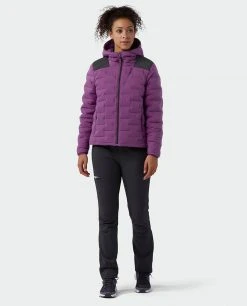 Stio Women's Skillet Stretch Down Hooded Jacket - Lightweight Insulated Jacket for Camping, Climbing, Skiing & Snowboarding -Stio Sales Shop W Skillet Stretch Down Hooded Jacket Dark Amethyst 8