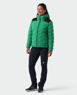 Stio Women's Skillet Stretch Down Hooded Jacket - Lightweight Insulated Jacket for Camping, Climbing, Skiing & Snowboarding -Stio Sales Shop W Skillet Stretch Down Hooded Jacket Greenery 5