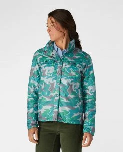 Stio Women's Skycrest Insulated Snap Shirt - Lightweight Camping & Lifestyle Jacket -Stio Sales Shop W Skycrest Conifer Camo 1 31c00a1a e523 4056 aec4 1bb1237daf09