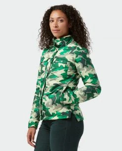 Stio Women's Skycrest Insulated Snap Shirt - Lightweight Camping & Lifestyle Jacket -Stio Sales Shop W Skycrest Snap Shirt Honey Dew Camo 3