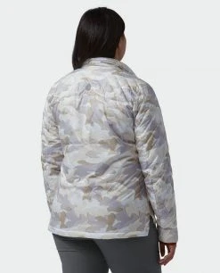 Stio Women's Skycrest Insulated Snap Shirt - Lightweight Camping & Lifestyle Jacket -Stio Sales Shop W Skycrest Snap Shirt Powder Fox Camo Alt 3