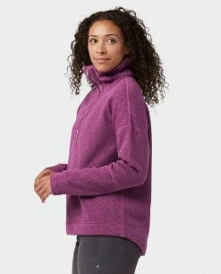 Stio Women's Sweetwater Fleece Half Zip | Lightweight Camp & Lifestyle Jacket -Stio Sales Shop W Sweetwater Fleece Half Zip Backyard Berry 2