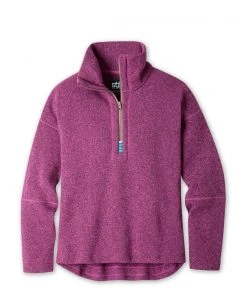 Stio Women's Sweetwater Fleece Half Zip | Lightweight Camp & Lifestyle Jacket -Stio Sales Shop W Sweetwater Fleece Half Zip Backyard Berry