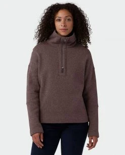 Stio Women's Sweetwater Fleece Half Zip | Lightweight Camp & Lifestyle Jacket -Stio Sales Shop W Sweetwater Fleece Half Zip Roasted Beet 2