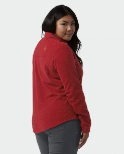 Stio Women's Thermop Fleece Snap Shirt - Warm & Comfortable Camp, Hike & Ski Fleece -Stio Sales Shop W Thermop Roasted Beet Alt 3