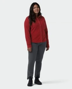 Stio Women's Thermop Fleece Snap Shirt - Warm & Comfortable Camp, Hike & Ski Fleece -Stio Sales Shop W Thermop Roasted Beet Alt 4