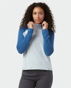 Stio Women's Tipton Tech Turtleneck - Versatile Camp & Hike Shirt for Outdoor Adventures -Stio Sales Shop W Tipton Tech Turtleneck Alpine Lake Wind River Blue 1