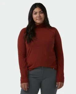 Stio Women's Tipton Tech Turtleneck - Versatile Camp & Hike Shirt for Outdoor Adventures -Stio Sales Shop W Tipton Turtle Neck Roasted Beet Heather Alt 1