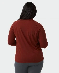 Stio Women's Tipton Tech Turtleneck - Versatile Camp & Hike Shirt for Outdoor Adventures -Stio Sales Shop W Tipton Turtle Neck Roasted Beet Heather Alt 3