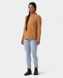 Stio Women's Turpin Fleece Half Zip - Lightweight & Warm Camp & Ski Fleece -Stio Sales Shop W Turpin Fleece Half Zip Bourbon Heather 3