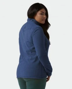 Stio Women's Turpin Fleece Half Zip - Lightweight & Warm Camp & Ski Fleece -Stio Sales Shop W Turpin Fleece Half Zip Navy Peony Heather Alt 2