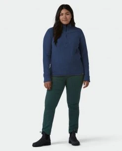 Stio Women's Turpin Fleece Half Zip - Lightweight & Warm Camp & Ski Fleece -Stio Sales Shop W Turpin Fleece Half Zip Navy Peony Heather Alt 3