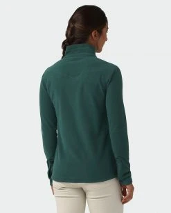 Stio Women's Turpin Fleece Half Zip - Lightweight & Warm Camp & Ski Fleece -Stio Sales Shop W Turpin Fleece Half Zip Treeline Green Heather 2