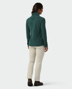 Stio Women's Turpin Fleece Half Zip - Lightweight & Warm Camp & Ski Fleece -Stio Sales Shop W Turpin Fleece Half Zip Treeline Green Heather 4
