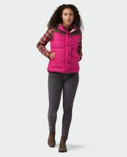 Stio Women's Woodson Down Vest - Lightweight Insulated Camp & Lifestyle Vest -Stio Sales Shop W Woodson Down Vest Backyard Berry 4