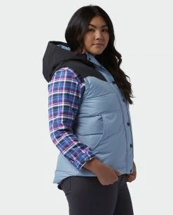 Stio Women's Woodson Down Vest - Lightweight Insulated Camp & Lifestyle Vest -Stio Sales Shop W Woodson Down Vest Wind River Blue Alt 4